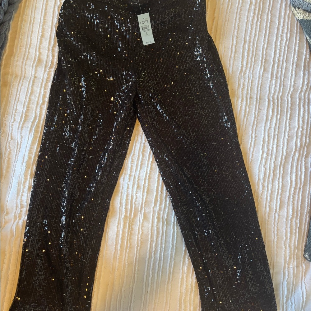 LOFT Black Sequin Pants